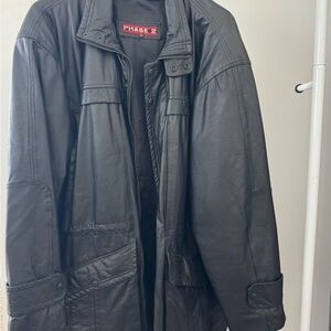 Men's Black Phase 2 Leather Jacket